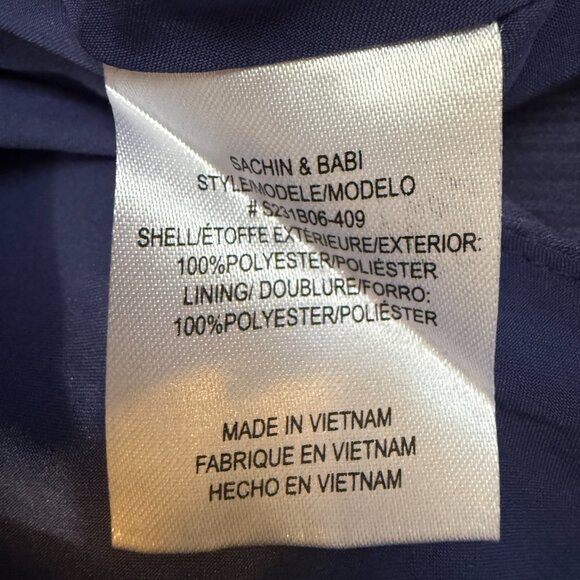 Sachin & Babi Kayla Crinkled Georgette Maxi Gown Women's 12 Deep Cobalt NWOT - Picture 16 of 16